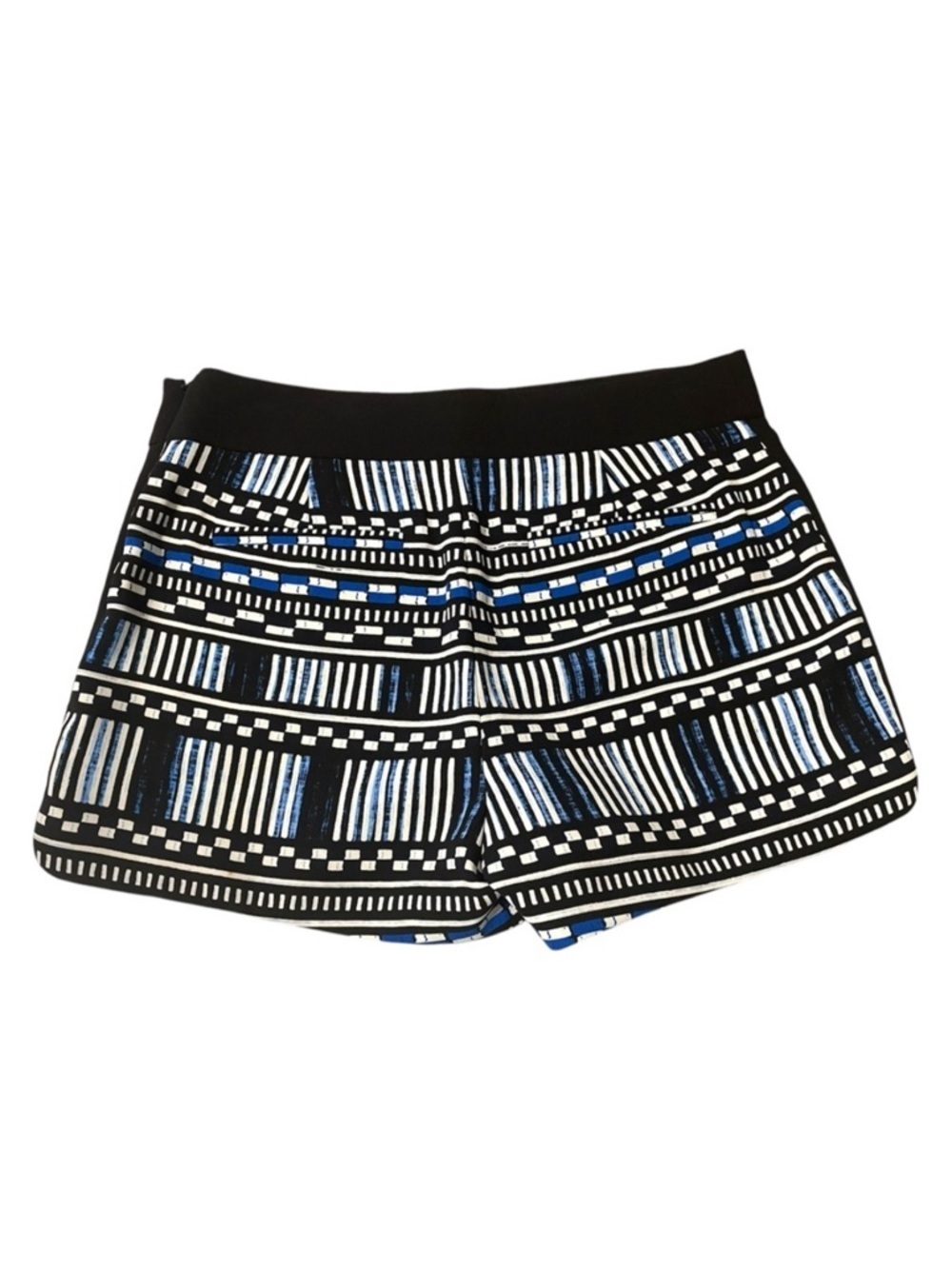 J. Crew Chic Black High Waist Shorts with Patterned Design